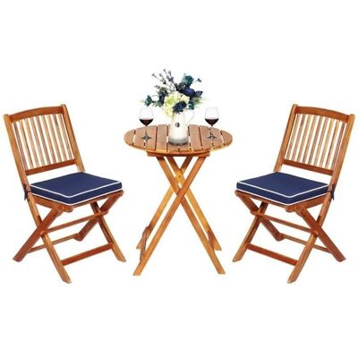 Conjunto de Muebles de Jardín Costway - Estable, Plegable, Azul Conjunto de Muebles de Jardín Costway - Estable, Plegable, Azul