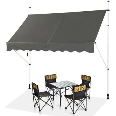 Toldo Retráctil de Aluminio Costway - Altura Ajustable 200-300cm - Bloqueador UV Toldo Retráctil de Aluminio Costway - Altura Ajustable 200-300cm - Bloqueador UV