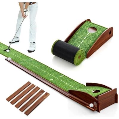 Costway - Tapis d'entraînement Putting - 274 cm - Golf Putting Mat - Publicité Costway - Tapis d'entraînement Putting - 274 cm - Golf Putting Mat - Publicité