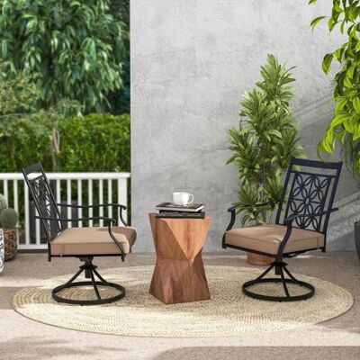 Costway - NP11335CF-2 - Metal - Tela Negra - Silla de exterior Costway - NP11335CF-2 - Metal - Tela Negra - Silla de exterior