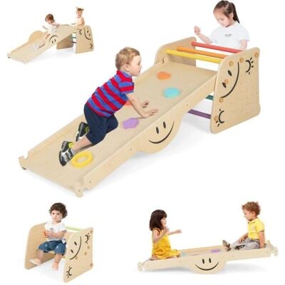 Conjunto de Escalada Infantil Costway - Juego de Madera 6-en-1 para Niños Conjunto de Escalada Infantil Costway - Juego de Madera 6-en-1 para Niños