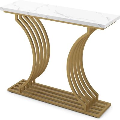 Table console en faux marbre blanc Costway - Table d'appoint - Publicité Table console en faux marbre blanc Costway - Table d'appoint - Publicité