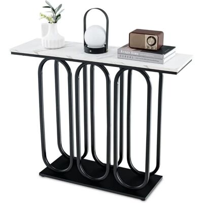 Costway 100 cm Consolotafel met Kunstmarmer & Verstelbare Voetkussens Costway 100 cm Consolotafel met Kunstmarmer & Verstelbare Voetkussens