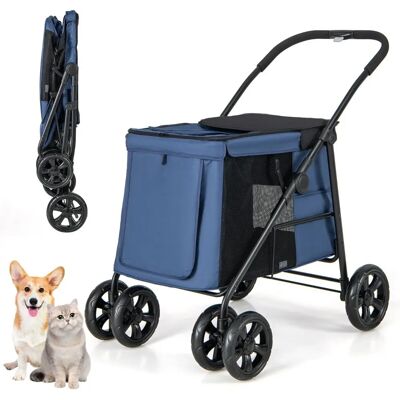 Costway - H100 - 106x63x103 cm - Niebieski - Pet wagon Costway - H100 - 106x63x103 cm - Niebieski - Pet wagon