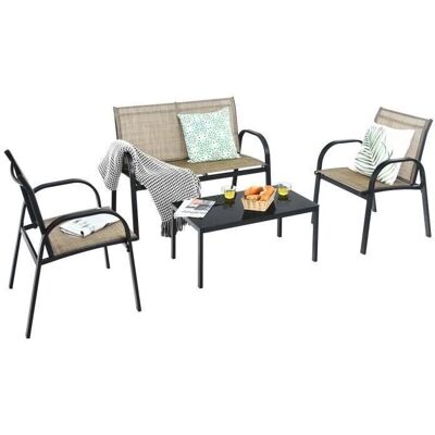 Costway Conjunto de Muebles de Jardín - Marrón - Set de Muebles de Jardín Costway Conjunto de Muebles de Jardín - Marrón - Set de Muebles de Jardín
