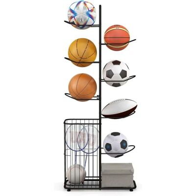 Estantería de Equipamiento Deportivo Costway - 7 Niveles con Varillas Removibles Estantería de Equipamiento Deportivo Costway - 7 Niveles con Varillas Removibles