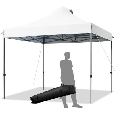 Costway Pergola de Jardin 3x3M - Réglable & Imperméable - Blanc - Publicité Costway Pergola de Jardin 3x3M - Réglable & Imperméable - Blanc - Publicité