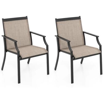 Sillas de jardín Costway - Respaldo curvado ergonómico - Tela resistente a la intemperie - Capacidad 150kg Sillas de jardín Costway - Respaldo curvado ergonómico - Tela resistente a la intemperie - Capacidad 150kg