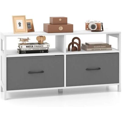 Costway - Kommode 2-Drawer - 2 étagères ouvertes - Placard - Publicité Costway - Kommode 2-Drawer - 2 étagères ouvertes - Placard - Publicité