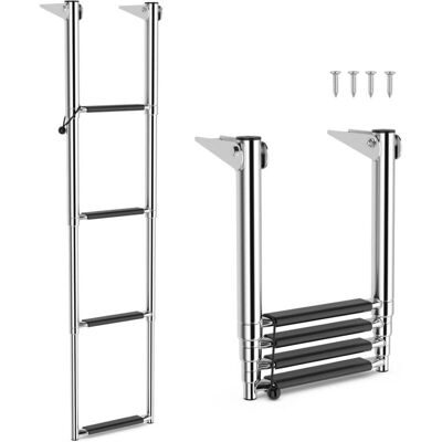 Scala telescopica piscina in acciaio inox Costway - 4 gradini, supporta 227kg Scala telescopica piscina in acciaio inox Costway - 4 gradini, supporta 227kg