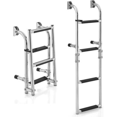 Costway - 4-step escalera plegable de acero inoxidable - Escalera de piscina Costway - 4-step escalera plegable de acero inoxidable - Escalera de piscina