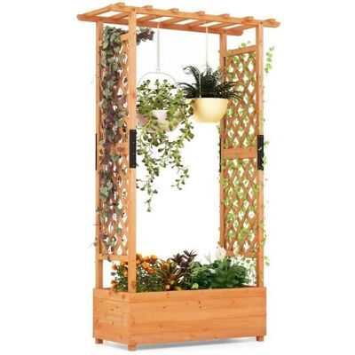 Costway Caja de Jardín con Enrejado y Techo Suspendido - 182x110x44cm Costway Caja de Jardín con Enrejado y Techo Suspendido - 182x110x44cm