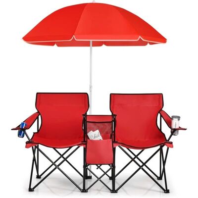 Costway - Chaise de Camping Pliante 2 Places - Camping Chair Costway - Chaise de Camping Pliante 2 Places - Camping Chair