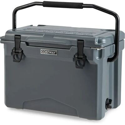 Costway - Rotationally Molded - 23L - Grijs - Koelbox Costway - Rotationally Molded - 23L - Grijs - Koelbox
