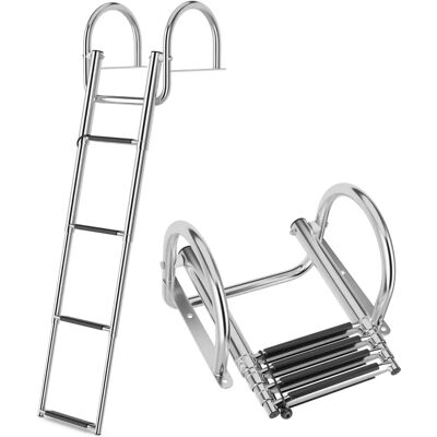 Costway - Ponton Bootladder 4-Stappen - Telescopisch Costway - Ponton Bootladder 4-Stappen - Telescopisch