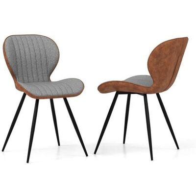 Costway - 2-Chairs - Gris - Siège en forme de U - Chaises de salle à manger - Publicité Costway - 2-Chairs - Gris - Siège en forme de U - Chaises de salle à manger - Publicité