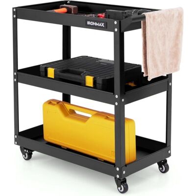 Costway - 3-Niveles 36x66 cm - 120 kg - Carrito de herramientas Costway - 3-Niveles 36x66 cm - 120 kg - Carrito de herramientas