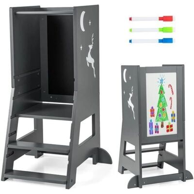 Costway Torre de Aprendizaje para Niños - Altura Ajustable Seguridad 70kg Costway Torre de Aprendizaje para Niños - Altura Ajustable Seguridad 70kg