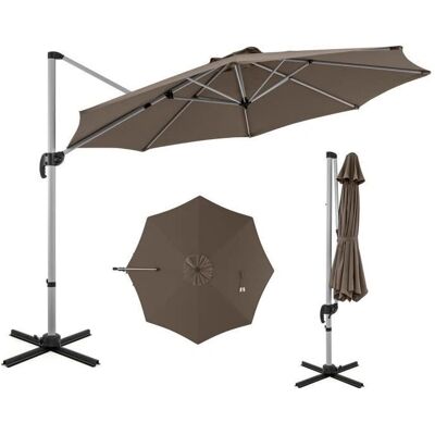 Sombrilla Grande Offset de Costway - 339x260cm, 360° giratorio - Marrón - Sombrilla de patio Sombrilla Grande Offset de Costway - 339x260cm, 360° giratorio - Marrón - Sombrilla de patio