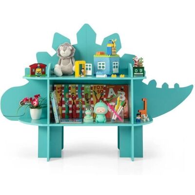 Estantería de libros infantil Costway en forma de dinosaurio - 2 niveles, estable, 87cm Estantería de libros infantil Costway en forma de dinosaurio - 2 niveles, estable, 87cm