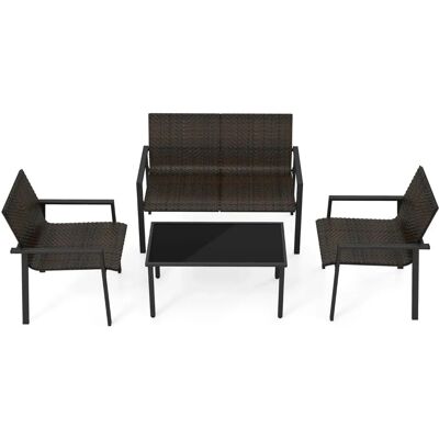 Costway - Zestaw Olyrattan - Brązowy rattan - Zestaw ogrodowy Costway - Zestaw Olyrattan - Brązowy rattan - Zestaw ogrodowy