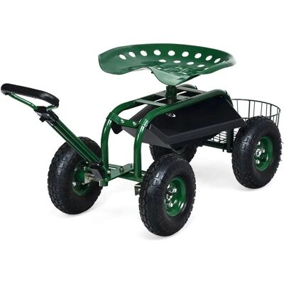 Costway - Rollsit - Zielony - 45.5-54.5 cm - Wózek ogrodowy Costway - Rollsit - Zielony - 45.5-54.5 cm - Wózek ogrodowy