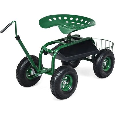 Costway - GardenCart - Groen - 4 Wielen - Tuinwagen Costway - GardenCart - Groen - 4 Wielen - Tuinwagen