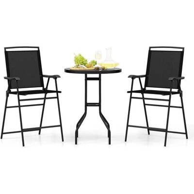 Conjunto de Bistró para Patio Costway - Mesa y Sillas Plegables Conjunto de Bistró para Patio Costway - Mesa y Sillas Plegables