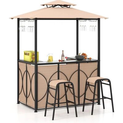 Costway - BBQ Gazebo 3-Piece Set - 194x121x242 cm - Publicité Costway - BBQ Gazebo 3-Piece Set - 194x121x242 cm - Publicité