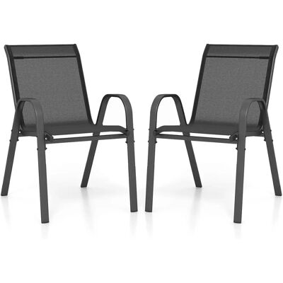 Chaises de jardin Costway - Tissu respirant, Empilables, 120kg Support - Mobilier de jardin - Publicité Chaises de jardin Costway - Tissu respirant, Empilables, 120kg Support - Mobilier de jardin - Publicité