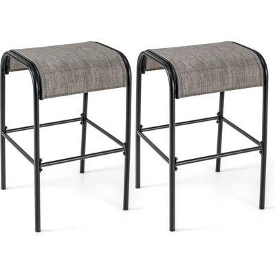 Tabourets de Bar en Métal Costway - Hauteur 76cm, Siège en Tissu Courbé, Noir - Publicité Tabourets de Bar en Métal Costway - Hauteur 76cm, Siège en Tissu Courbé, Noir - Publicité