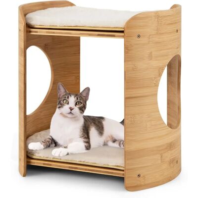 Costway - Torre para Gatos - Beige - Marco de Bambú - Cat Furniture Costway - Torre para Gatos - Beige - Marco de Bambú - Cat Furniture