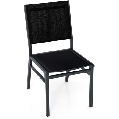 Costway Aluminium terrass stoel weerbestendig - Zwart - 60 x 45 x 87 cm - Outdoor chair Costway Aluminium terrass stoel weerbestendig - Zwart - 60 x 45 x 87 cm - Outdoor chair