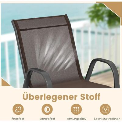 Costway - Gartenstuhl-Set - Textilene - stapelbar Costway - Gartenstuhl-Set - Textilene - stapelbar