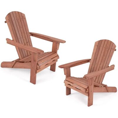 Costway - Wood - Zitvlak 51 x 46 cm - Rugleuning 105° - Adirondack-stoel Costway - Wood - Zitvlak 51 x 46 cm - Rugleuning 105° - Adirondack-stoel