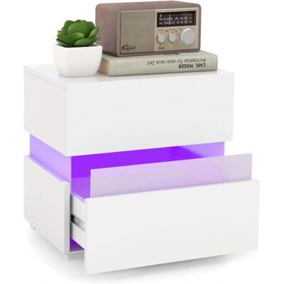 Costway - LED Nightstand - 2 Cajones - Nightstand Costway - LED Nightstand - 2 Cajones - Nightstand