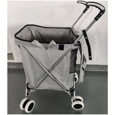 Carrito de compras plegable Costway 90L estructura de acero en X gris - Carrito de compras Carrito de compras plegable Costway 90L estructura de acero en X gris - Carrito de compras