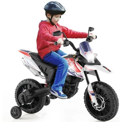 COSTWAY Aprilia Moto Eléctrico para Niños - 2 Motores, 12V, Blanco COSTWAY Aprilia Moto Eléctrico para Niños - 2 Motores, 12V, Blanco