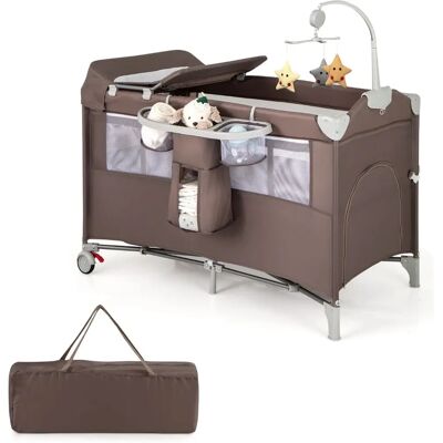 Costway - Beistellbett - 2-Level - Wheels - Baby travel cot Costway - Beistellbett - 2-Level - Wheels - Baby travel cot