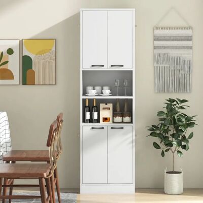 Costway - 190 cm High Cabinet - Weiß - Küchenschrank Costway - 190 cm High Cabinet - Weiß - Küchenschrank
