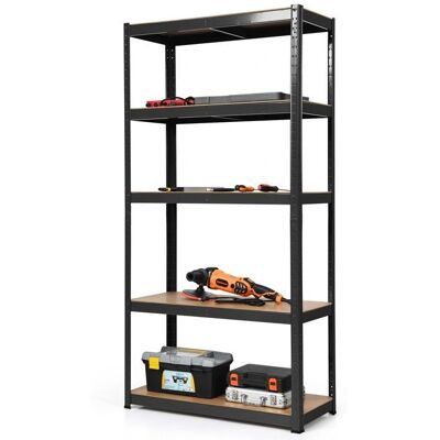 Costway Étagère de garage 5 niveaux - Noir - 175 kg - Étagère de rangement - Publicité Costway Étagère de garage 5 niveaux - Noir - 175 kg - Étagère de rangement - Publicité