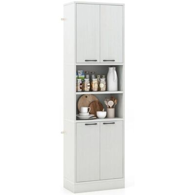 Costway Placard de rangement 190 cm de haut - Chêne blanc finition - 2 portes doubles - Publicité Costway Placard de rangement 190 cm de haut - Chêne blanc finition - 2 portes doubles - Publicité