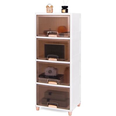 Costway - 4-Tier Bins - 150L - Portes frontales - Boîtes de rangement - Publicité Costway - 4-Tier Bins - 150L - Portes frontales - Boîtes de rangement - Publicité