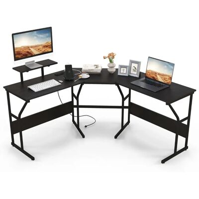 Costway - Bureau en L 225 cm - 2 personnes - Publicité Costway - Bureau en L 225 cm - 2 personnes - Publicité