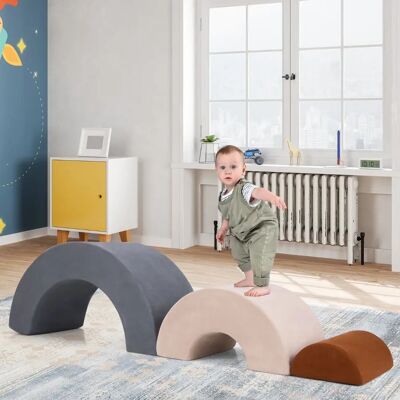 Costway - 3-TLG Softfoam Bloky - Šedé - Sada pěnové lezení Costway - 3-TLG Softfoam Bloky - Šedé - Sada pěnové lezení