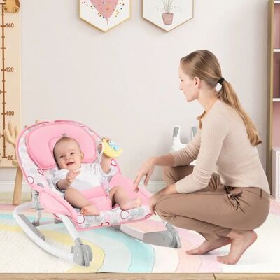 Costway - 2-in-1 opvouwbare swing - Roze - Baby Swing Costway - 2-in-1 opvouwbare swing - Roze - Baby Swing