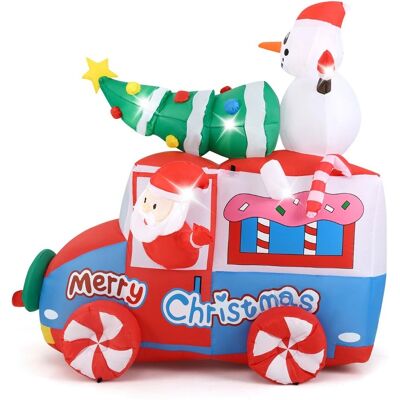 Costway Père Noël gonflable sur voiture avec bonhomme de neige et sapin - Décoration de Noël gonflable - Publicité Costway Père Noël gonflable sur voiture avec bonhomme de neige et sapin - Décoration de Noël gonflable - Publicité