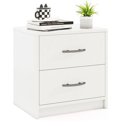 Costway - Table de Nuit 2 Tiroirs - Blanc - Bois - Nightstand - Publicité Costway - Table de Nuit 2 Tiroirs - Blanc - Bois - Nightstand - Publicité