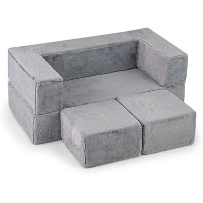 Costway - Kids Modular Sofa - Gris - Mousse - Modular - Publicité Costway - Kids Modular Sofa - Gris - Mousse - Modular - Publicité