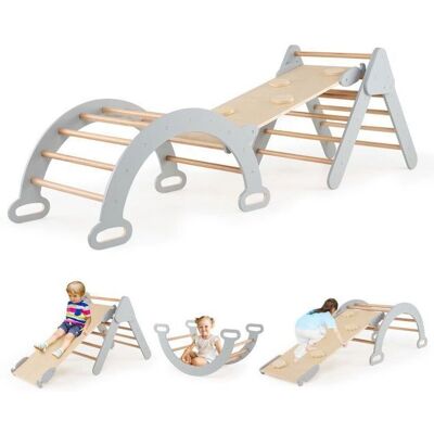 Costway - 3-en-1 Triangle Climber - Montessori - Bois - Publicité Costway - 3-en-1 Triangle Climber - Montessori - Bois - Publicité